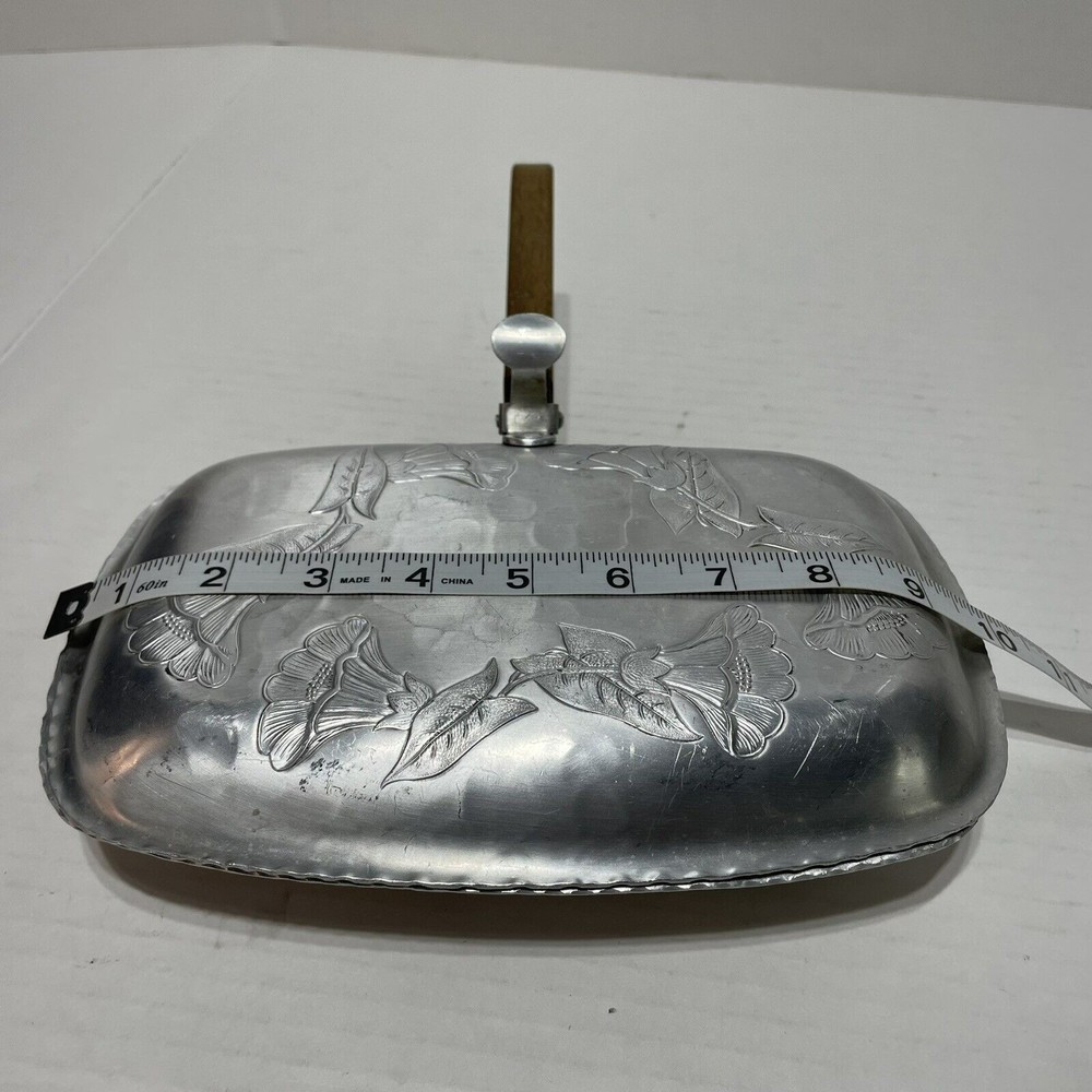 Farberware Covered Silent Butler Handled Dish Silver Color 10” wide Brooklyn NY - Picture 7 of 9